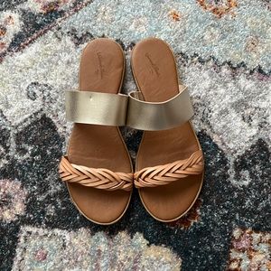 Gold and Brown Sandals